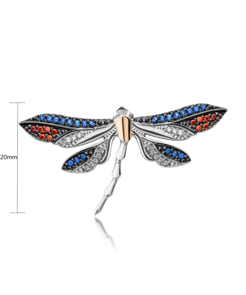 Sidabrinė sagė su cirkoniais dengta auksu - Sagės - Goldinga