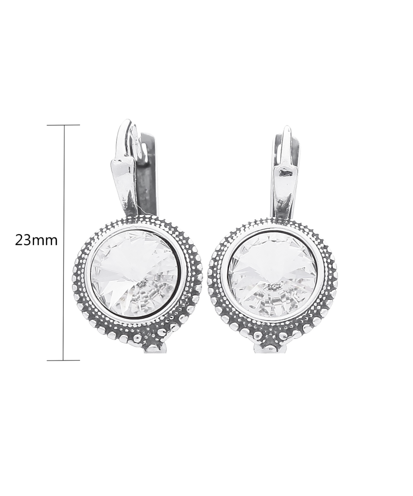 Sidabriniai auskarai su kristalu - Sidabriniai auskarai - Goldinga