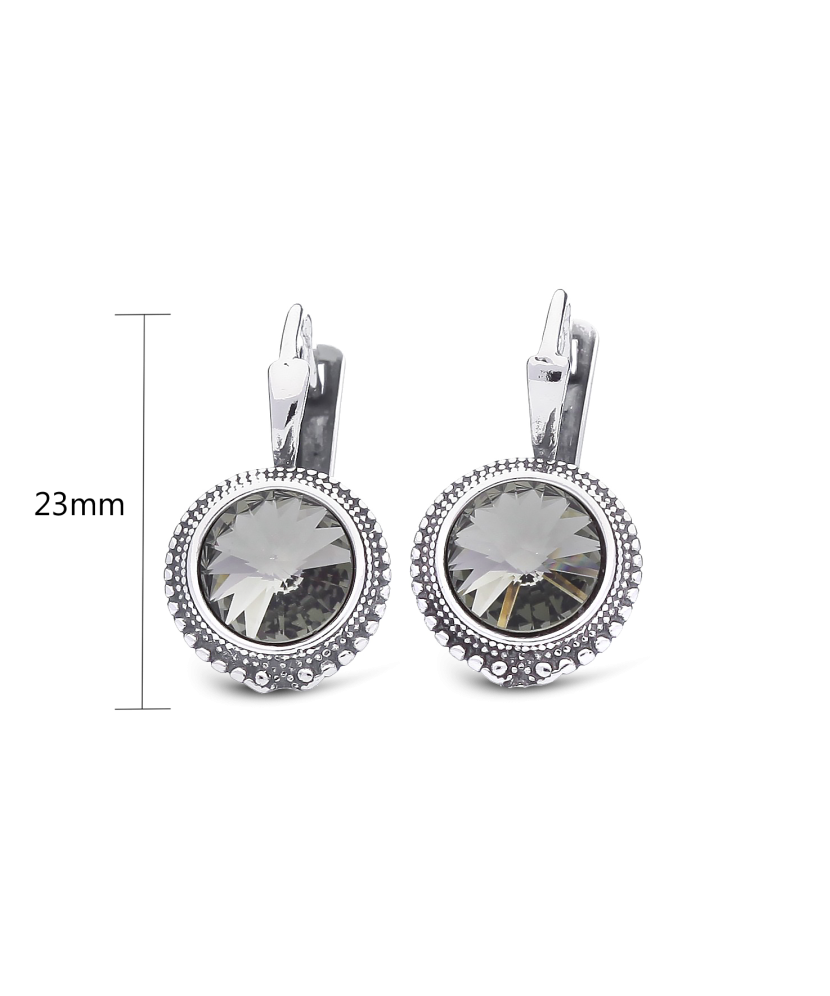 Sidabriniai auskarai su kristalu - Sidabriniai auskarai - Goldinga