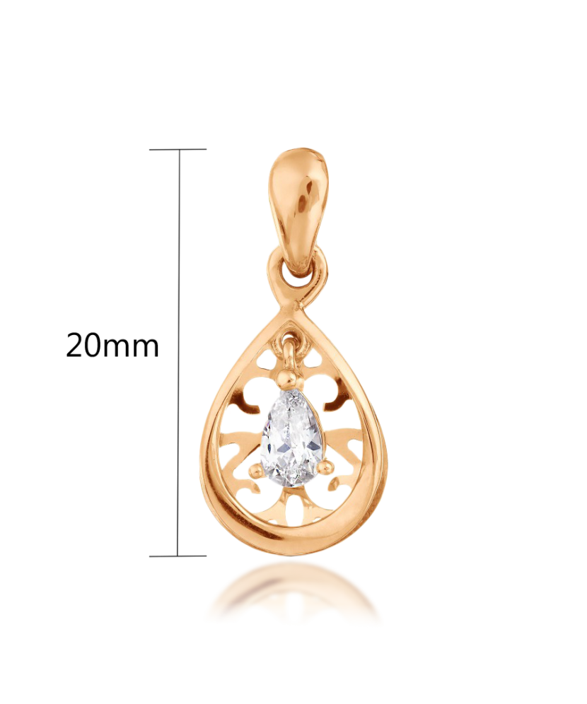 Auksinis pakabukas su cirkoniu - Auksiniai pakabukai - Goldinga