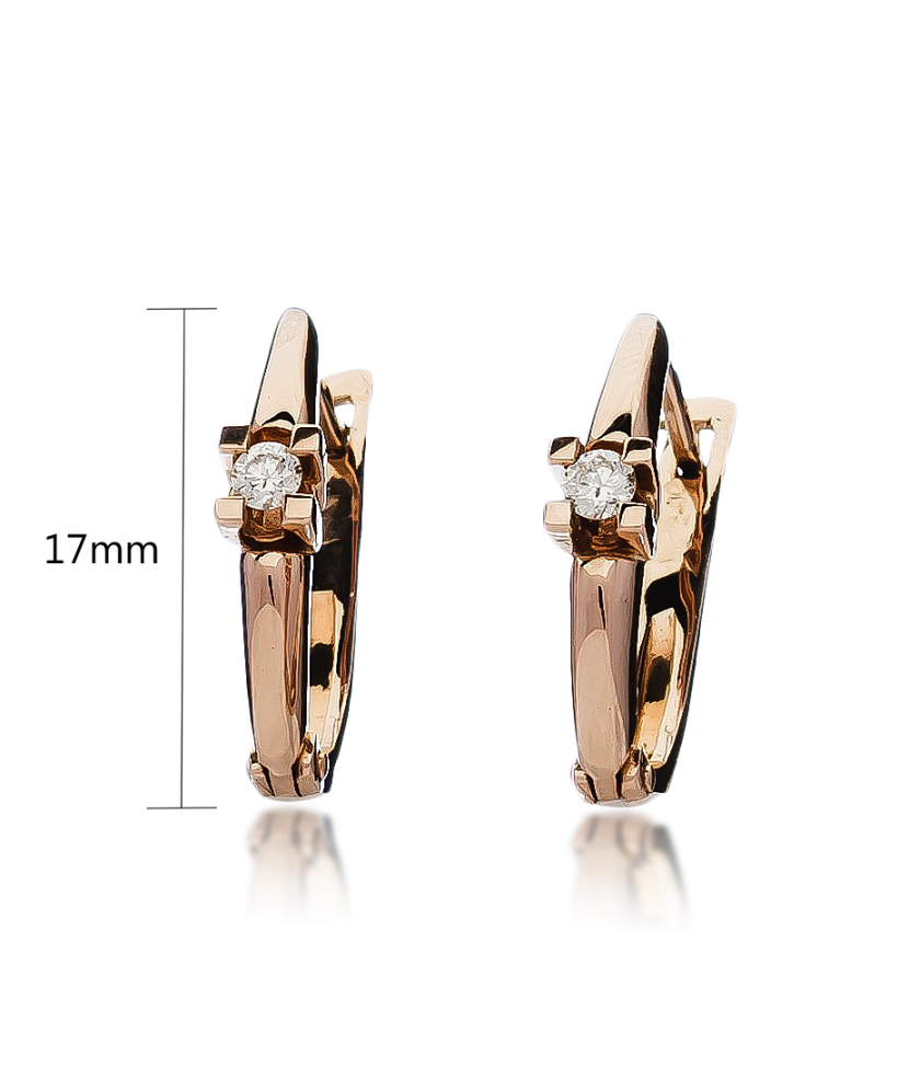 Auksiniai auskarai su briliantu - Auksiniai auskarai - Goldinga