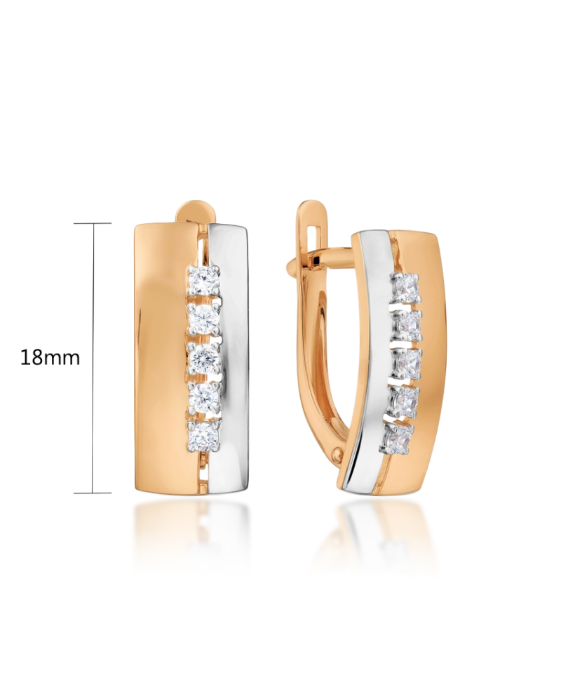 Auksiniai auskarai su cirkoniais - Auksiniai auskarai - Goldinga