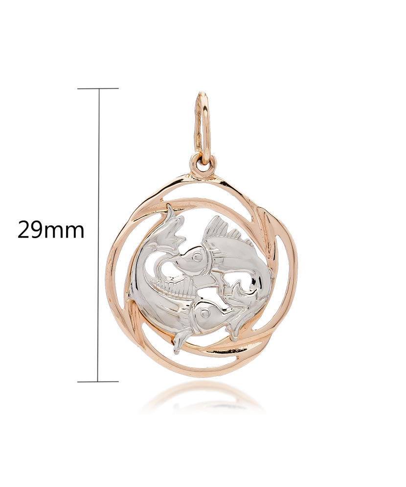 Auksinis pakabukas "Žuvys" - Zodiako ženklų pakabukai - Goldinga