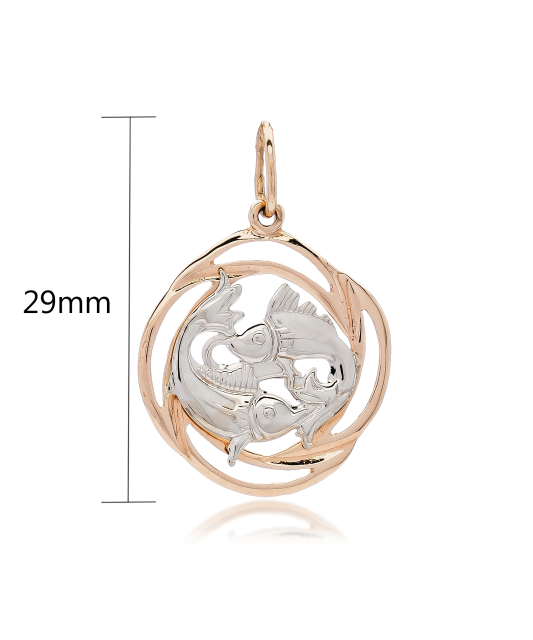 Auksinis pakabukas "Žuvys" - Zodiako ženklų pakabukai - Goldinga