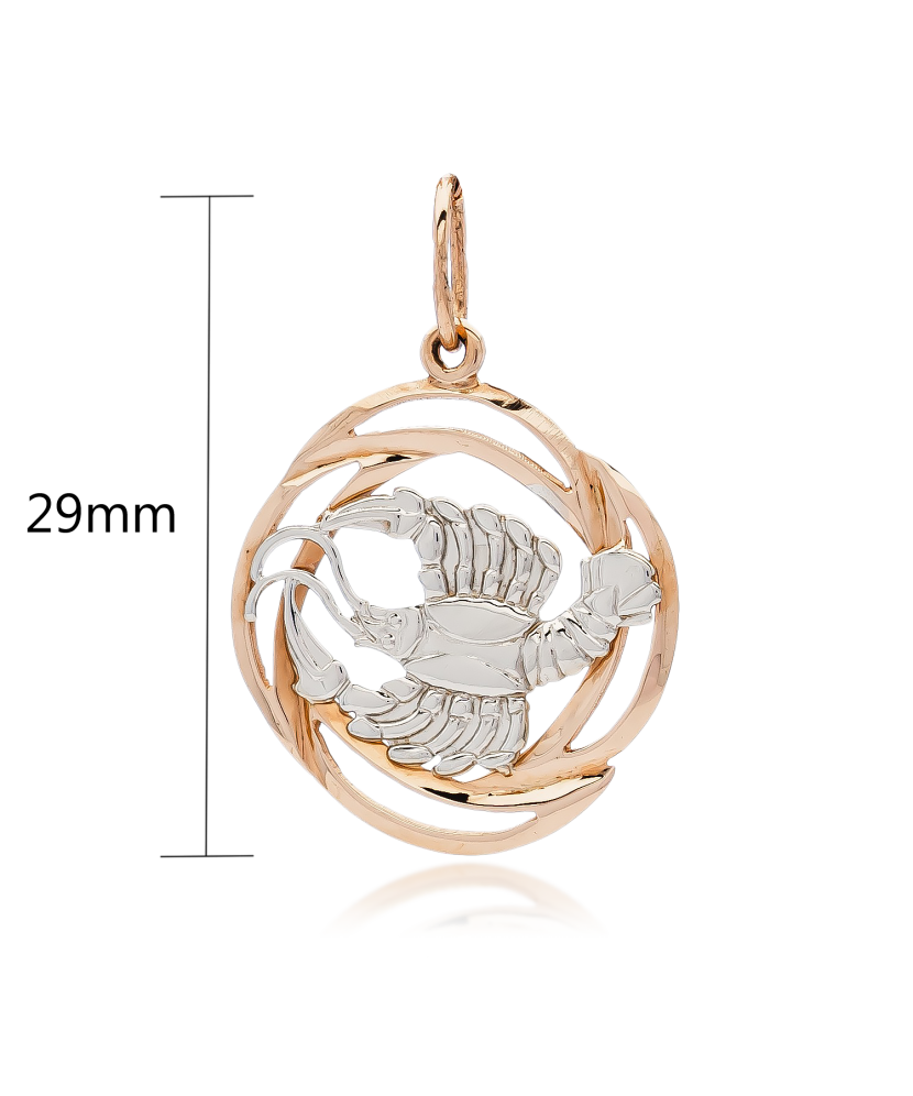 Auksinis pakabukas "Vėžys" - Zodiako ženklų pakabukai - Goldinga