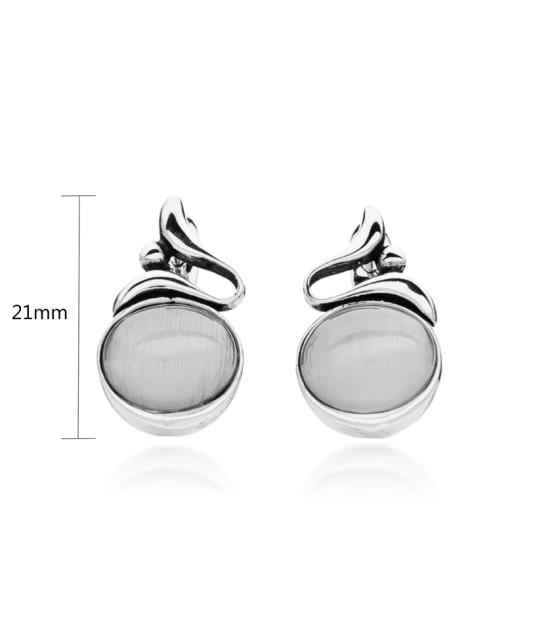 Sidabriniai auskarai su Katės akies akmeniu - Sidabriniai auskarai - Goldinga