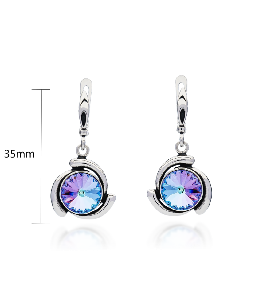 Sidabriniai auskarai su kristalu - Sidabriniai auskarai - Goldinga