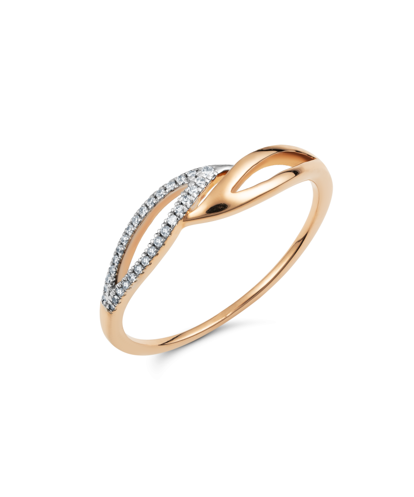 Auksinis žiedas su deimantais - Auksiniai Žiedai su brangakmeniais - Goldinga