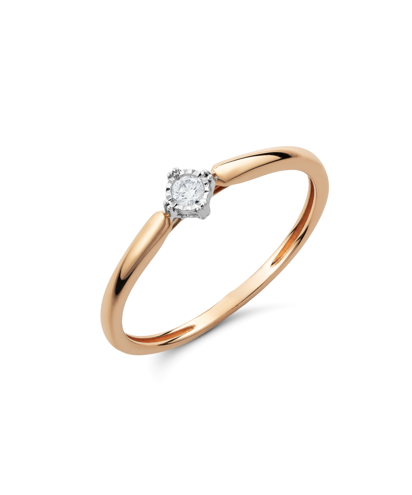 Auksinis žiedas su briliantu - Auksiniai Žiedai su brangakmeniais - Goldinga