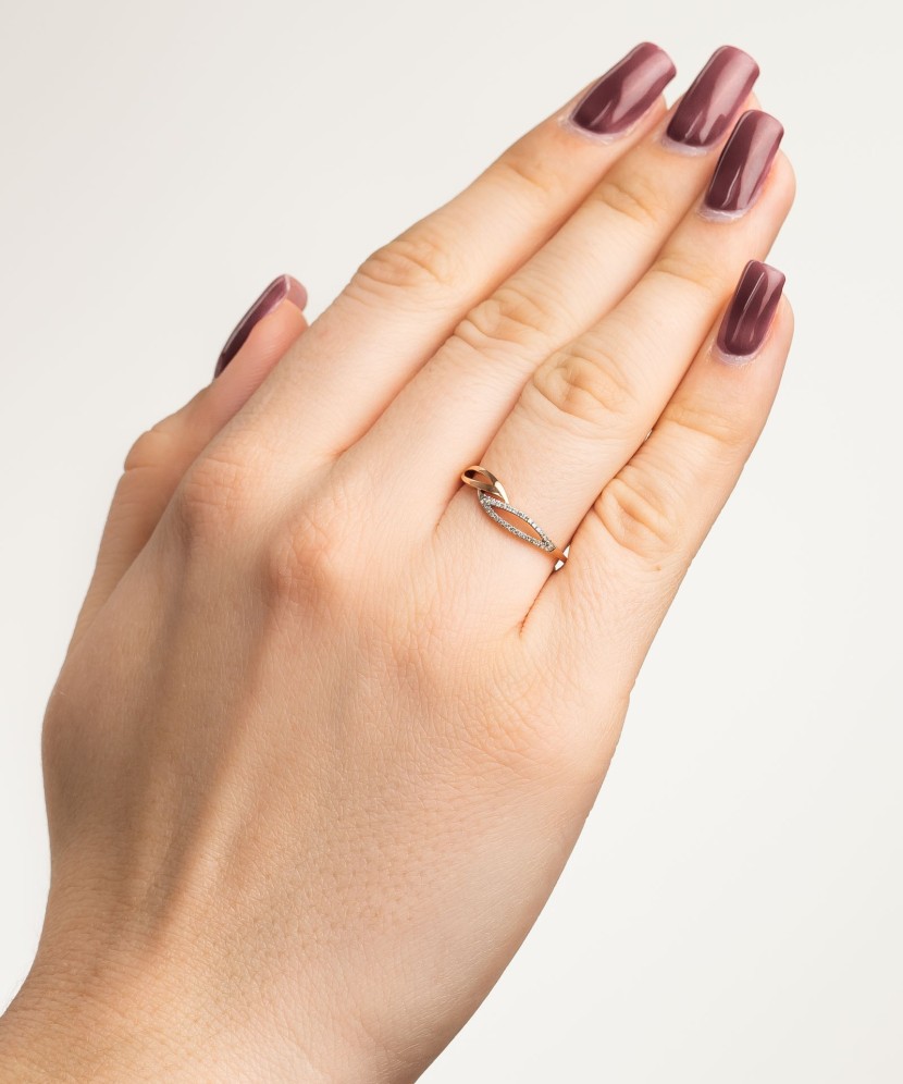 Auksinis žiedas su deimantais - Auksiniai Žiedai su brangakmeniais - Goldinga