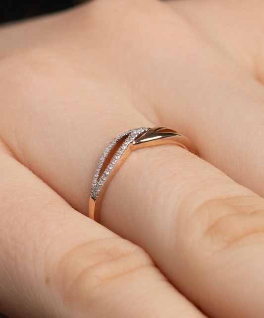 Auksinis žiedas su deimantais - Auksiniai Žiedai su brangakmeniais - Goldinga