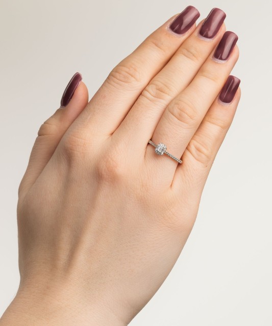 Auksinis žiedas su deimantais - Auksiniai Žiedai su brangakmeniais - Goldinga