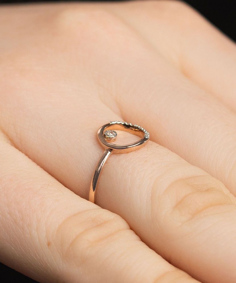 Auksinis žiedas su deimantais - Auksiniai Žiedai su brangakmeniais - Goldinga