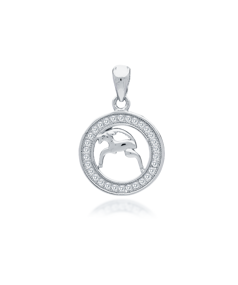 Sidabrinis Pakabukas Su Cirkoniais "Ožiaragis" - Zodiako ženklų pakabukai - Goldinga