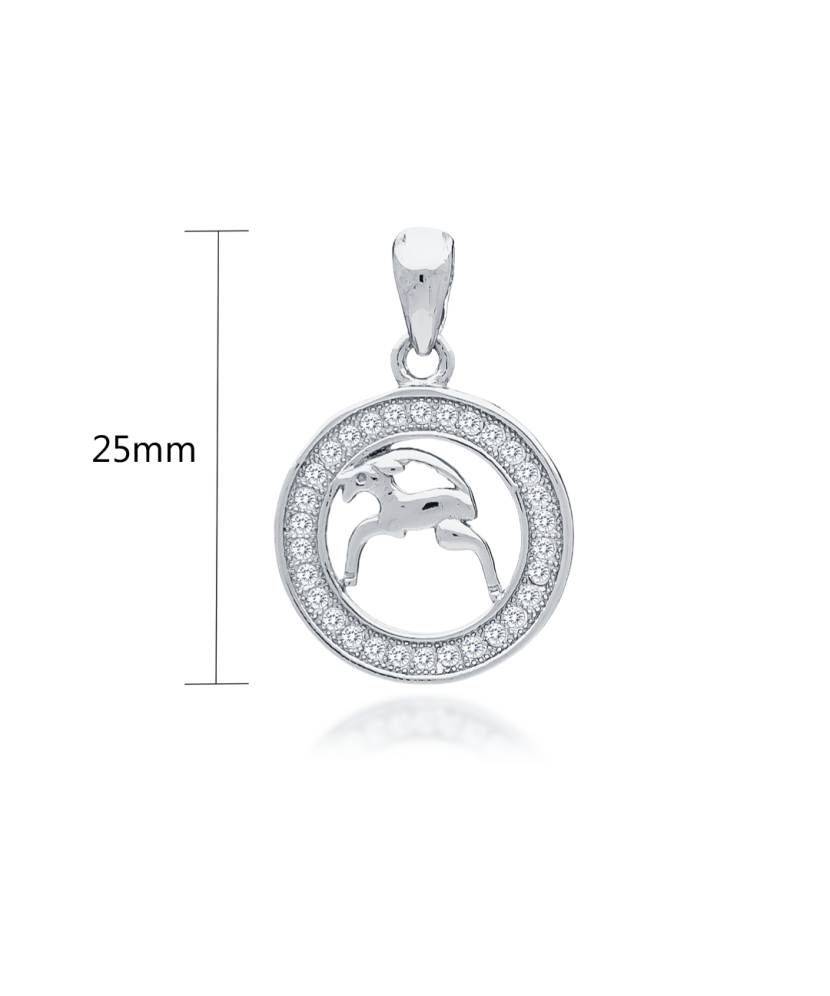 Sidabrinis Pakabukas Su Cirkoniais "Ožiaragis" - Zodiako ženklų pakabukai - Goldinga