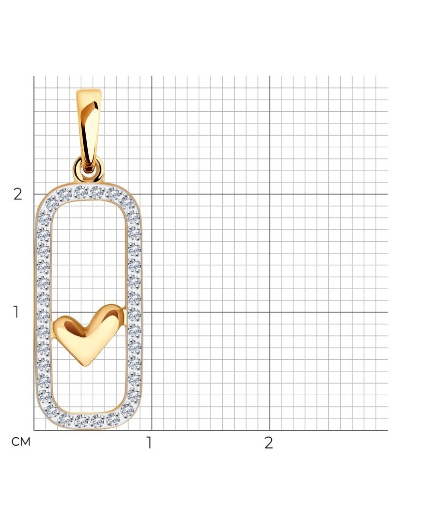 Auksinis pakabukas su cirkoniais - Auksiniai pakabukai - Goldinga