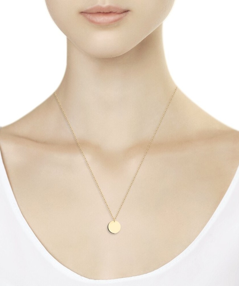 Auksinė grandinėlė su pakabuku "Plokštelė" - Auksinės grandinėlės su pakabukais - Goldinga