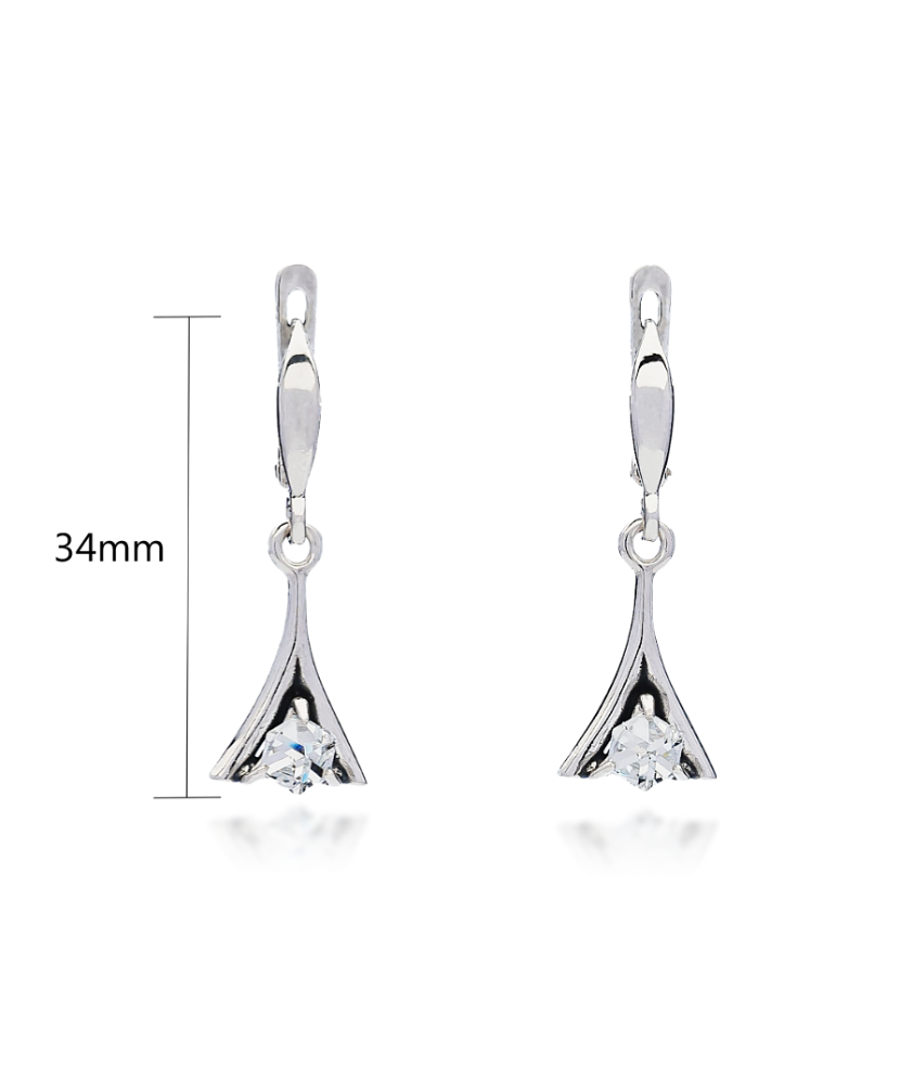 Sidabriniai auskarai su kristalu - Sidabriniai auskarai - Goldinga