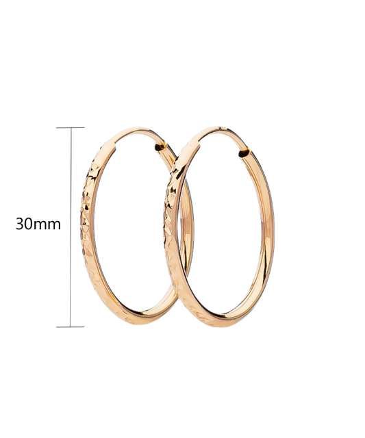Auksiniai auskarai rinkutės 30mm - Auksiniai auskarai - Goldinga