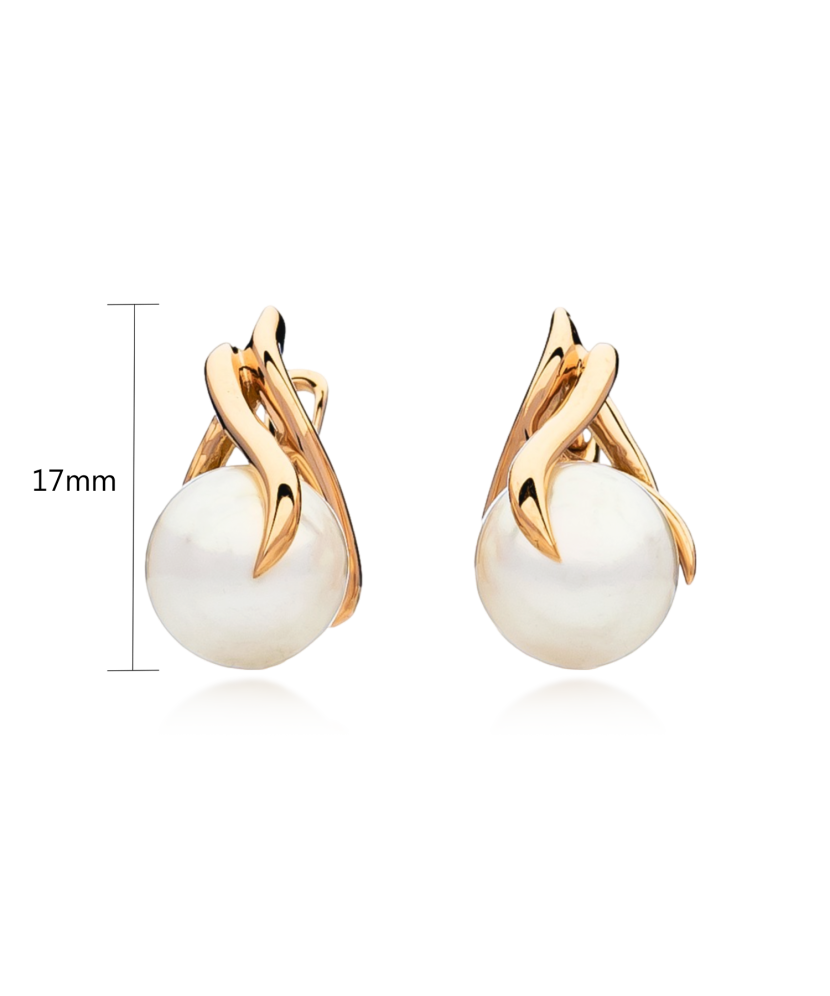 Auksiniai auskarai su perlais - Auksiniai auskarai - Goldinga