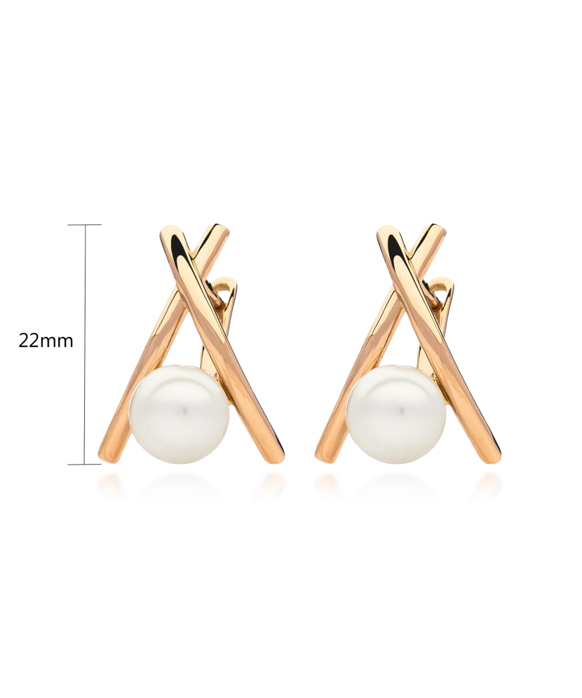 Auksiniai auskarai su perlais - Auksiniai auskarai - Goldinga