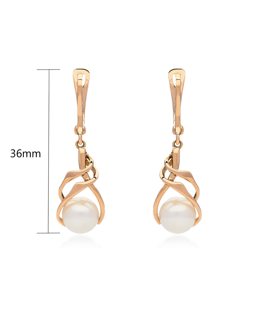 Auksiniai auskarai su perlais - Auksiniai auskarai - Goldinga