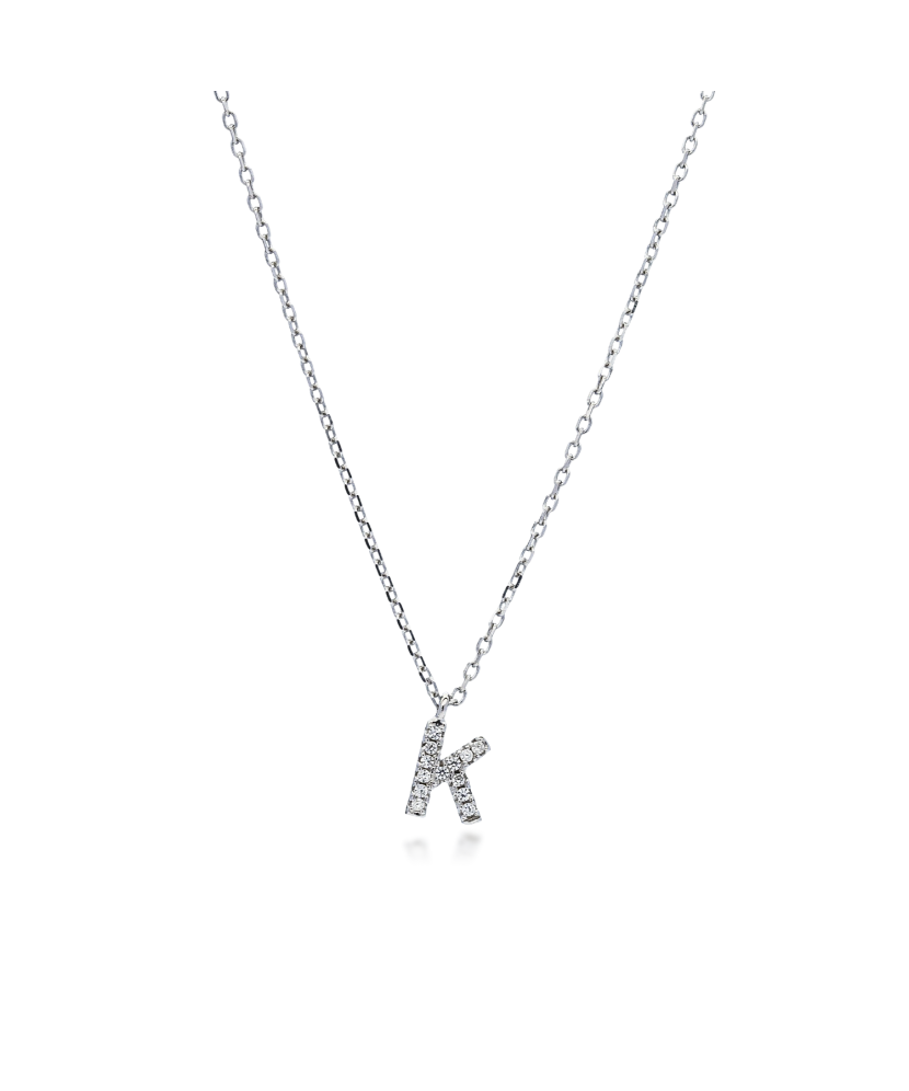 Sidabrinė Grandinėlė Su Pakabuku Raidė K - Sidabrinės grandinėlės su pakabukais - Goldinga