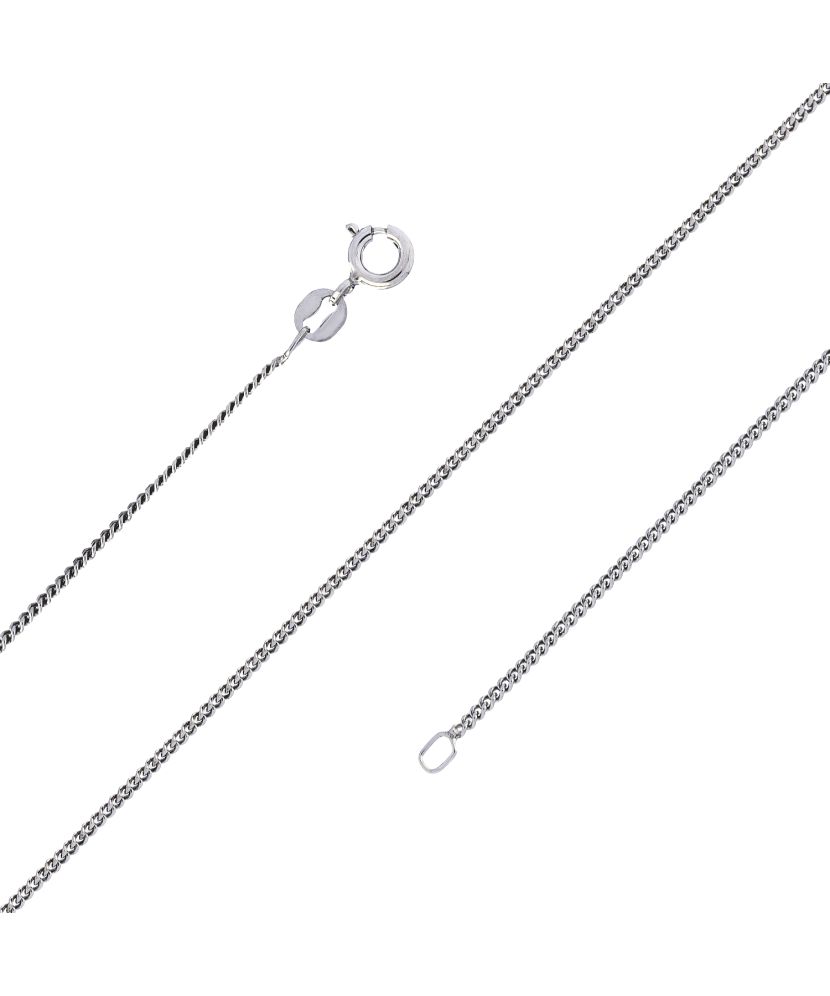 Sidabrinė Grandinėlė dengta rodžiu "Curb" 1.2mm - Sidabrinės grandinėlės - Goldinga