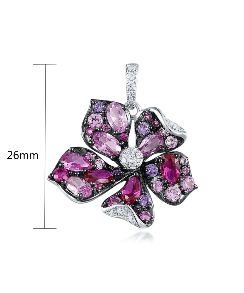 Sidabrinis pakabukas su cirkoniais "Gėlė" - Sidabriniai pakabukai - Goldinga