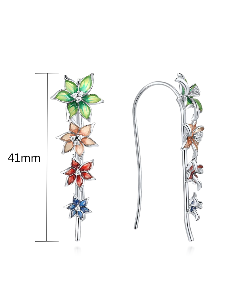 Sidabriniai auskarai su emale - Vasaros kolekcija - Goldinga