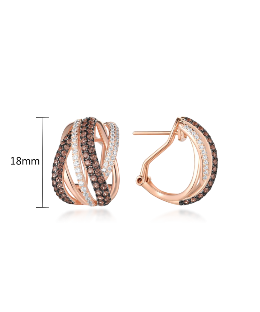 Paauksuoti Sidabriniai auskarai su špineliais ir cirkoniais - Sidabriniai auskarai - Goldinga