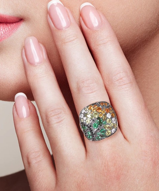 Sidabrinis žiedas su cirkoniais - Sidabriniai žiedai - Goldinga