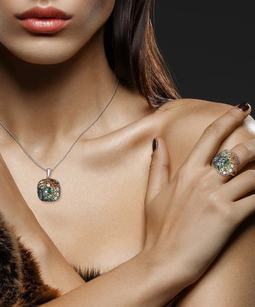 Sidabrinis žiedas su cirkoniais - Sidabriniai žiedai - Goldinga