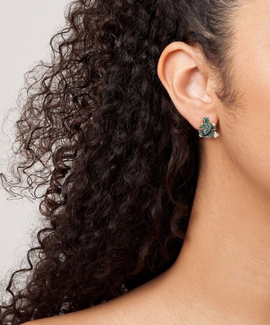 Paauksuoti Sidabriniai auskarai su cirkoniais ir špineliais - Vasaros kolekcija - Goldinga