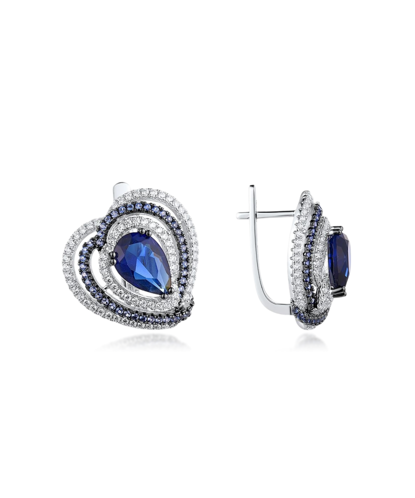 Sidabriniai auskarai su cirkoniais ir špineliais - Sidabriniai auskarai - Goldinga