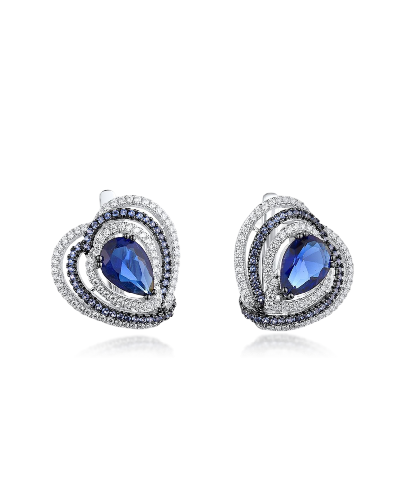 Sidabriniai auskarai su cirkoniais ir špineliais - Sidabriniai auskarai - Goldinga