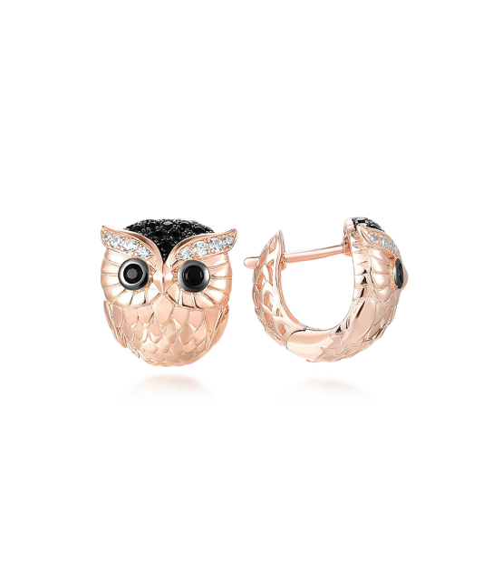 Paauksuoti Sidabriniai auskarai su cirkoniais ir špineliais - Sidabriniai auskarai - Goldinga