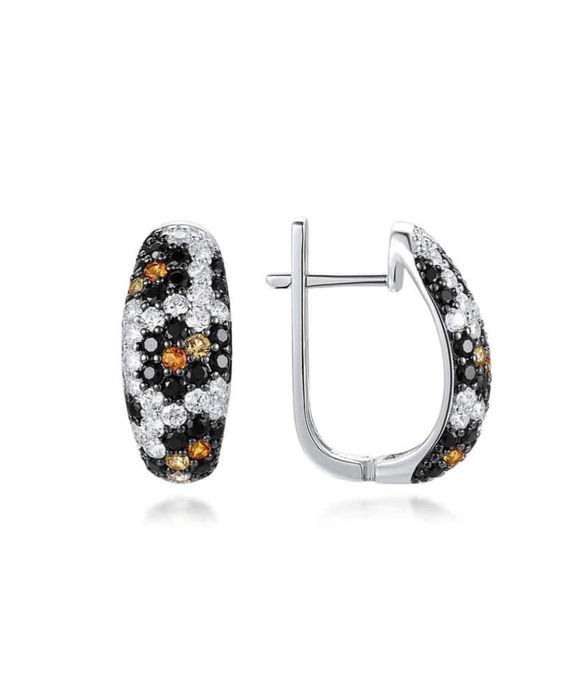 Sidabriniai auskarai su cirkoniais ir špineliais - Sidabriniai auskarai - Goldinga