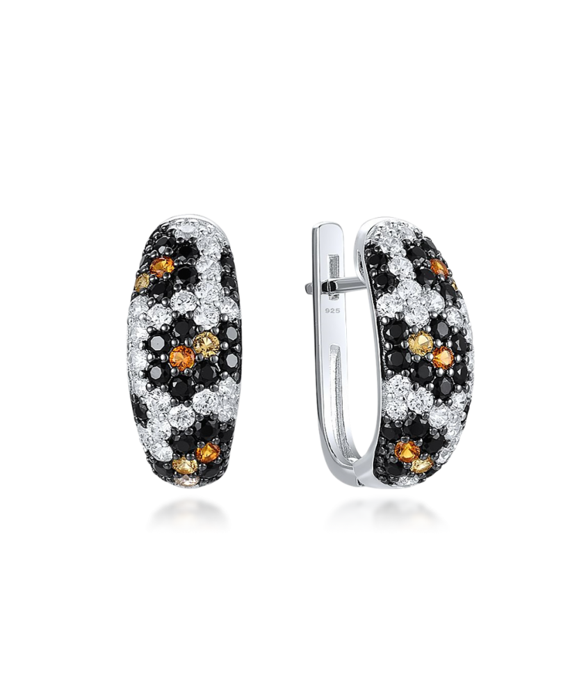 Sidabriniai auskarai su cirkoniais ir špineliais - Sidabriniai auskarai - Goldinga