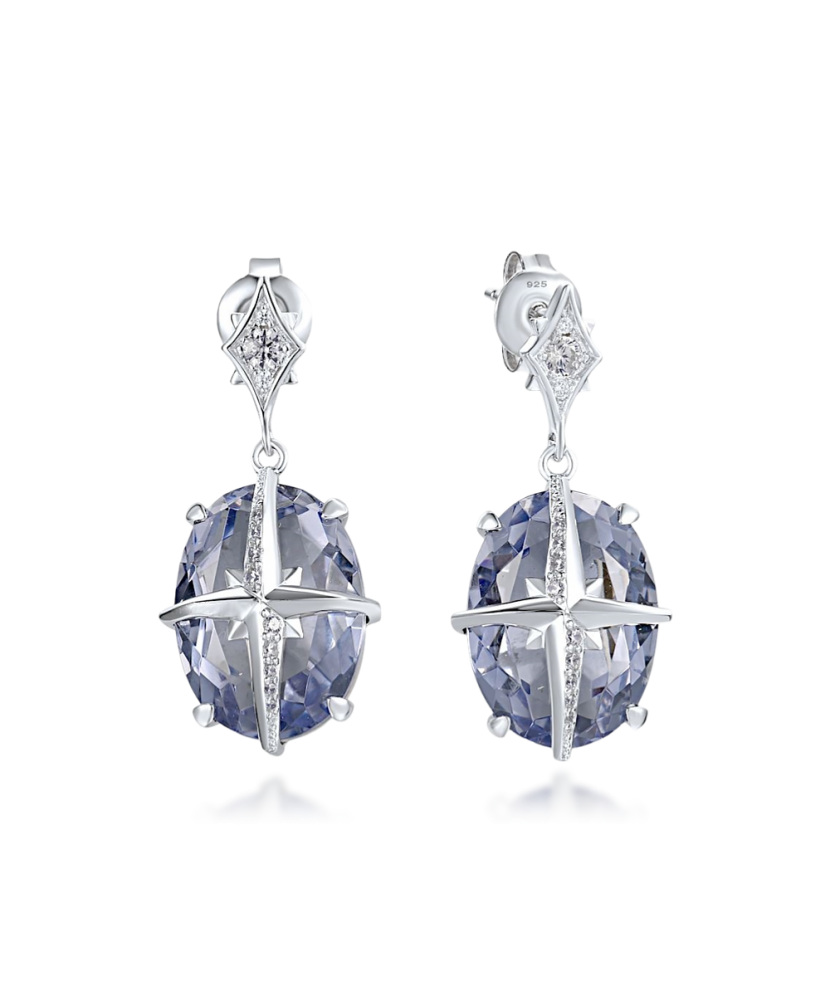 Sidabriniai auskarai su cirkoniais