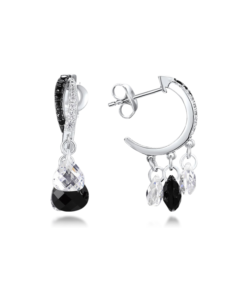 Sidabriniai auskarai su oniksu ir špineliais - Sidabriniai auskarai - Goldinga