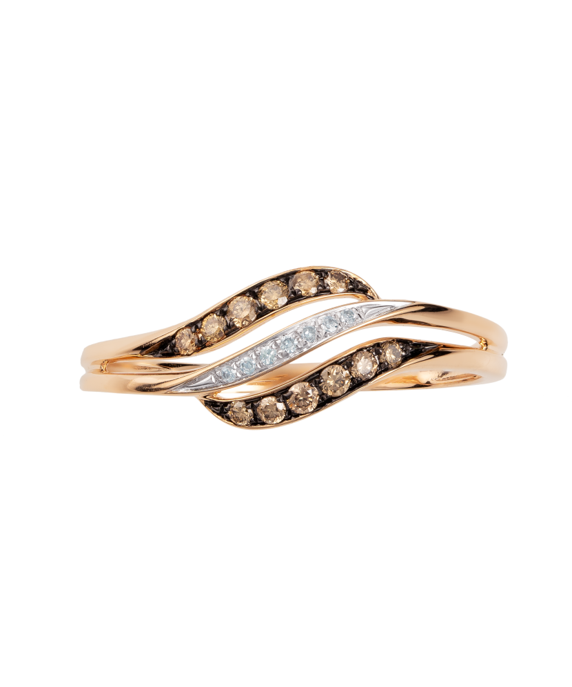 Auksinis žiedas su deimantais - Auksiniai Žiedai su brangakmeniais - Goldinga