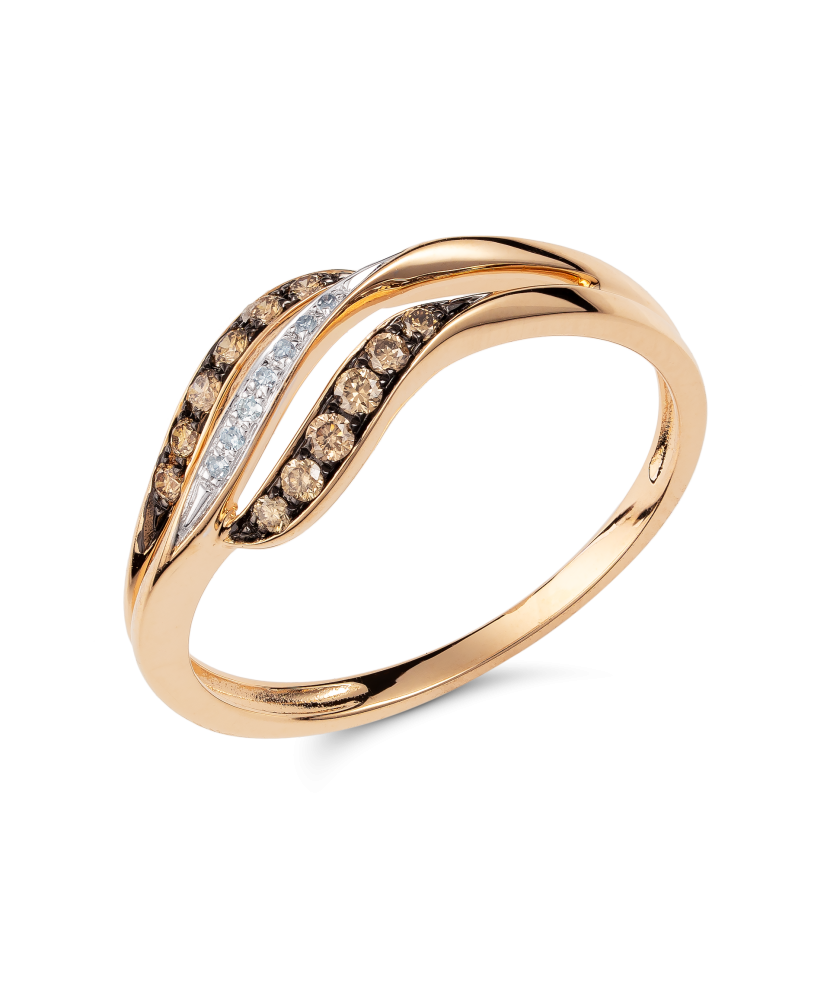 Auksinis žiedas su deimantais - Auksiniai Žiedai su brangakmeniais - Goldinga