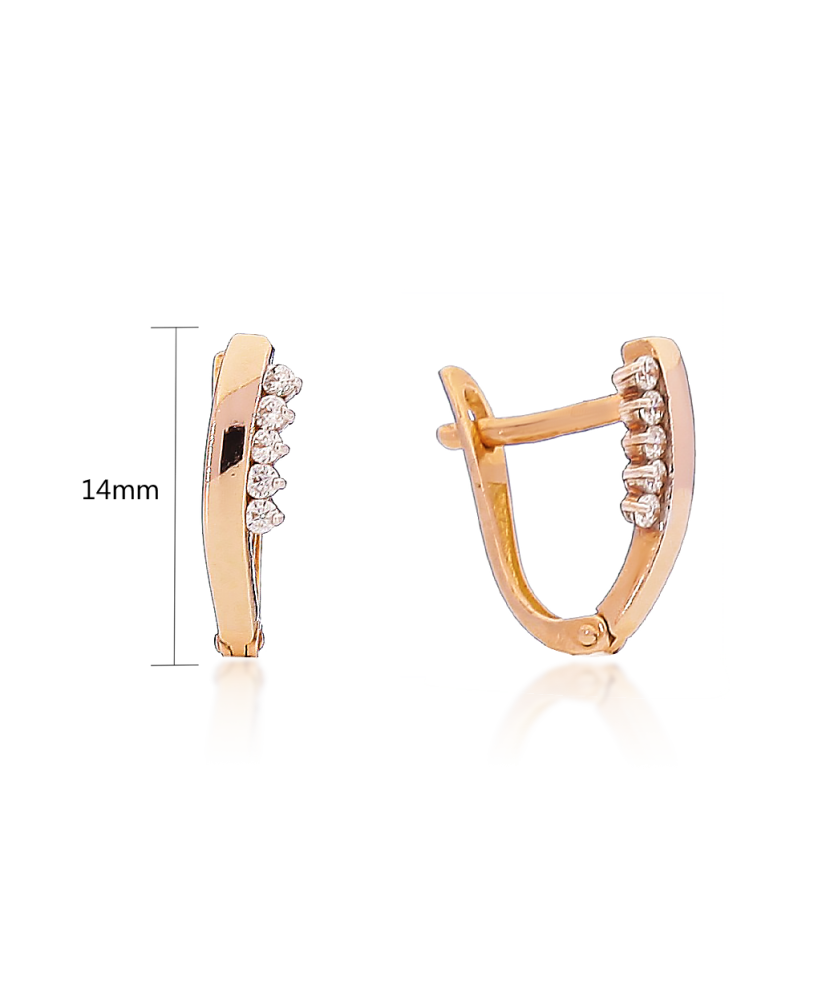 Auksiniai auskarai su cirkoniais - Auksiniai auskarai - Goldinga