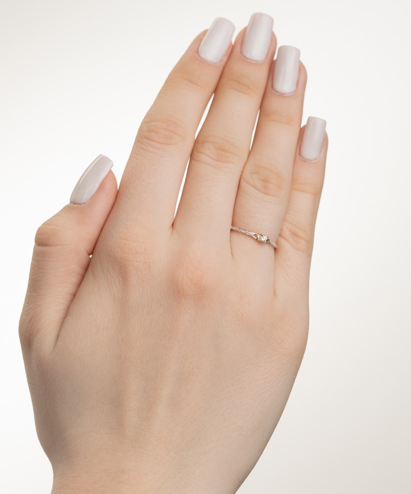 Auksinis žiedas su deimantais - Auksiniai Žiedai su brangakmeniais - Goldinga