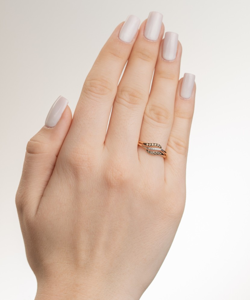 Auksinis žiedas su deimantais - Auksiniai Žiedai su brangakmeniais - Goldinga