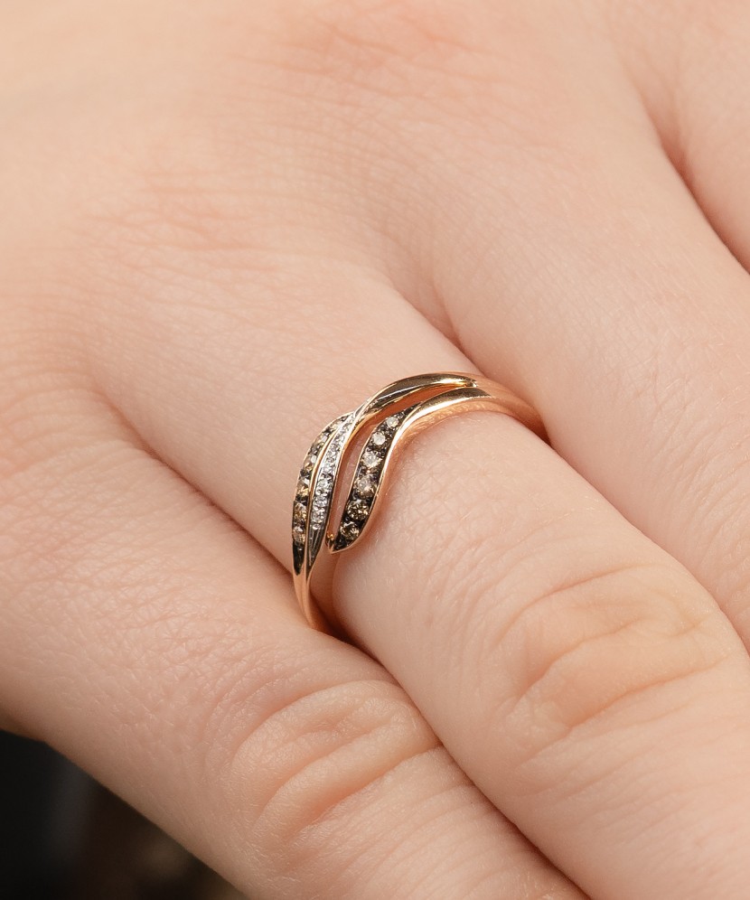 Auksinis žiedas su deimantais - Auksiniai Žiedai su brangakmeniais - Goldinga