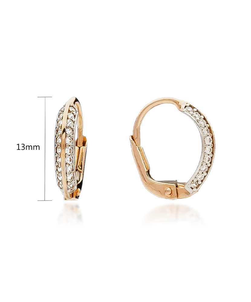 Auksiniai auskarai su cirkoniais - Auksiniai auskarai - Goldinga