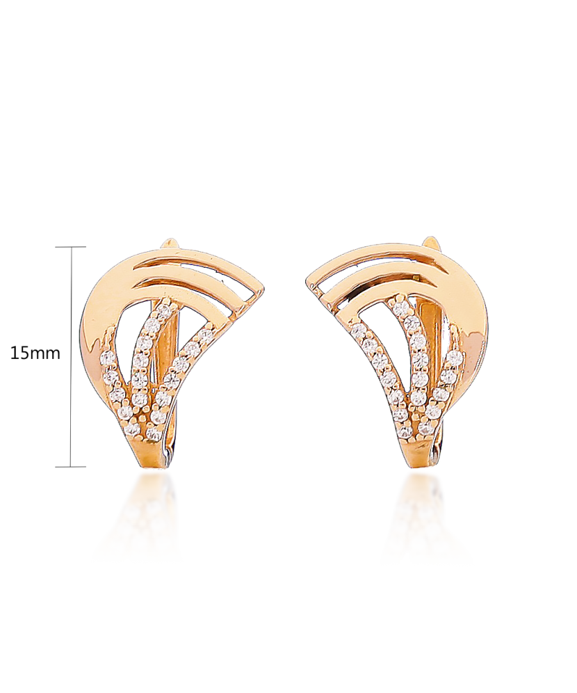 Auksiniai auskarai su cirkoniais - Auksiniai auskarai - Goldinga