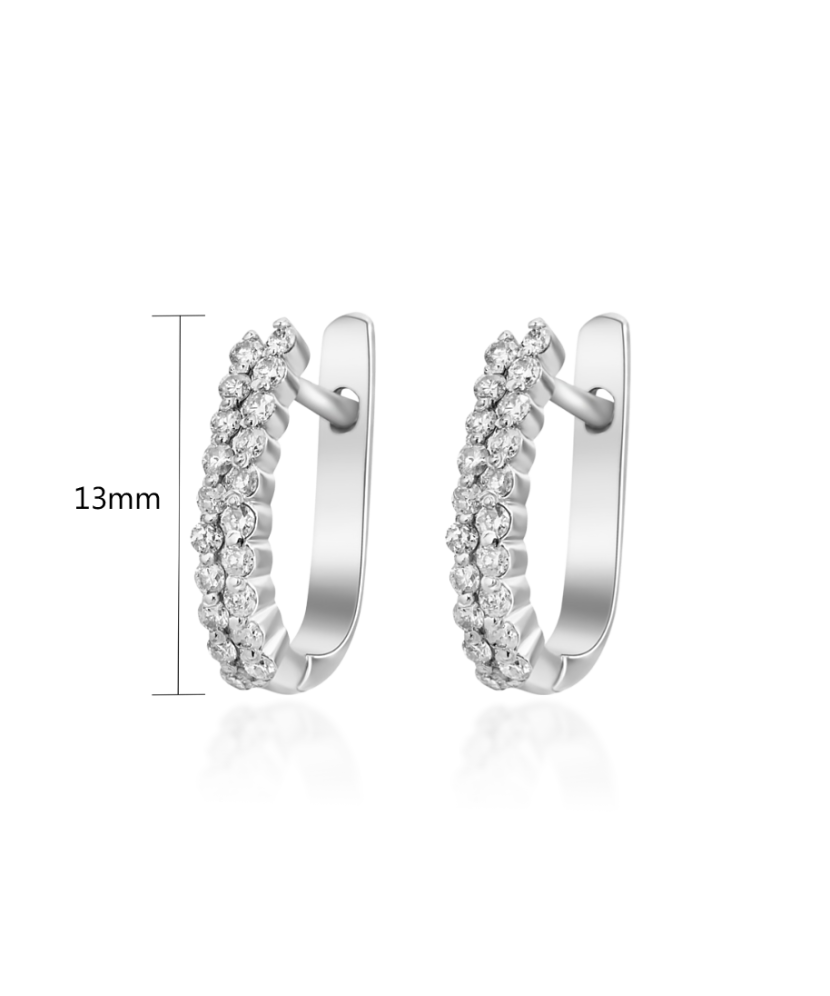 Sidabriniai auskarai su deimantais - Sidabriniai auskarai su brangakmeniais - Goldinga